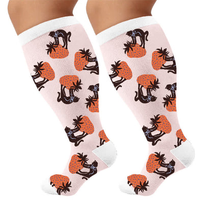 Plusock Plus Size Cat Heart Stripe Compression Socks - image 10