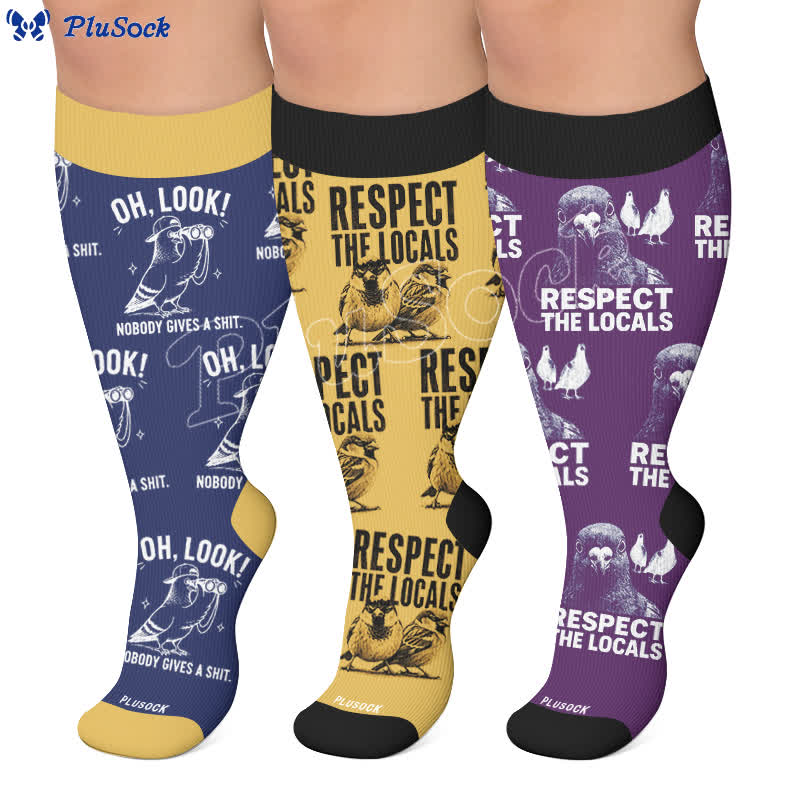 Plusock Plus Size Pigeon Compression Socks - image 0