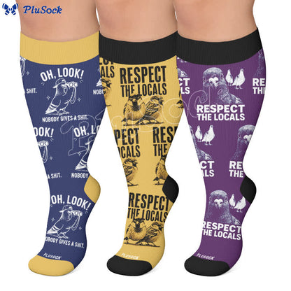 Plusock Plus Size Pigeon Compression Socks - image 0