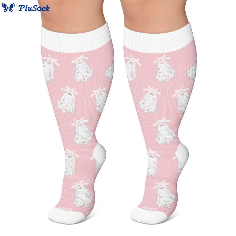 Plusock Plus Size Stripe Spider Ghost Compression Socks - image 6