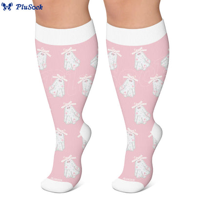 Plusock Plus Size Stripe Spider Ghost Compression Socks - image 6