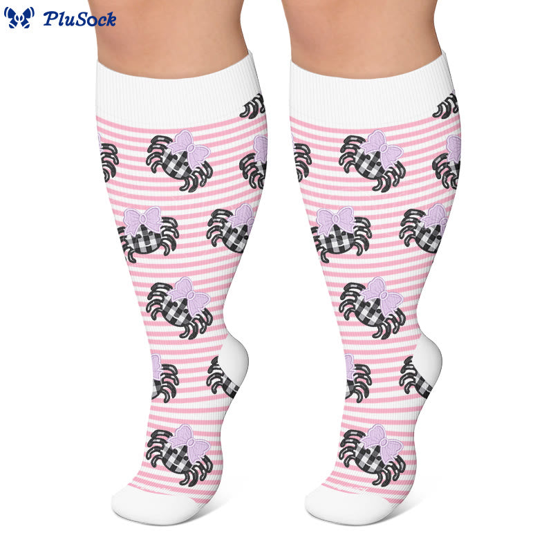 Plusock Plus Size Stripe Spider Ghost Compression Socks - image 8