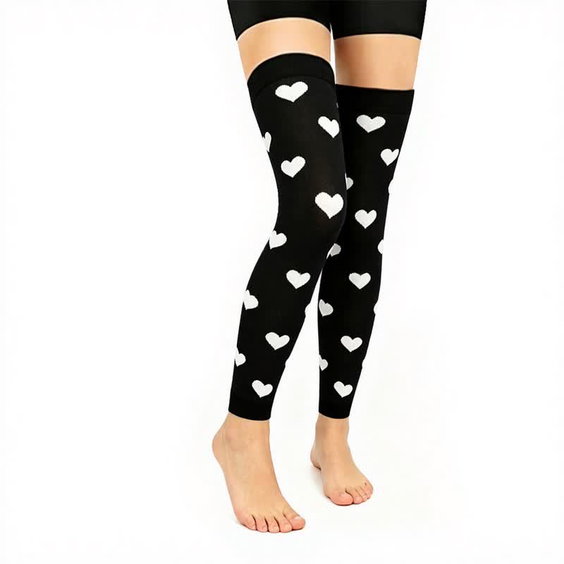 Plusock Black Pink Colorblock Thigh High Compression Sleeves(3 Pairs) - Black - L/XL - image 2