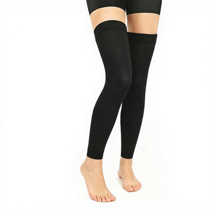 Plusock Classic Black Thigh High Compression Sleeves(3 Pairs) - Black - L/XL - image 1