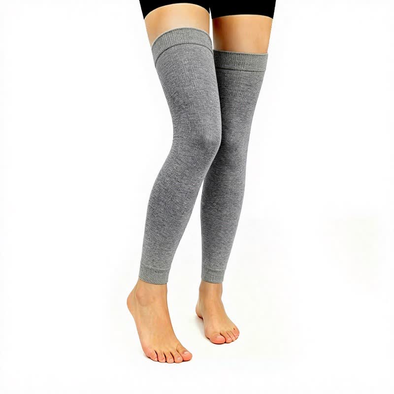 Plusock Solid Color Thigh High Compression Sleeves(3 Pairs) - Grey - L/XL - image 2
