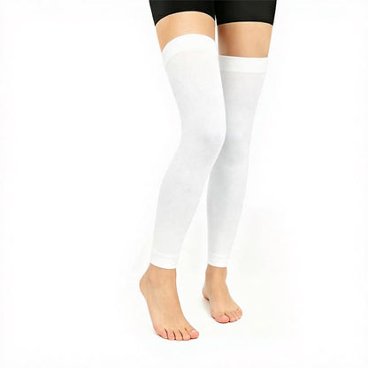 Plusock Solid Color Thigh High Compression Sleeves(3 Pairs) - White - L/XL - image 3