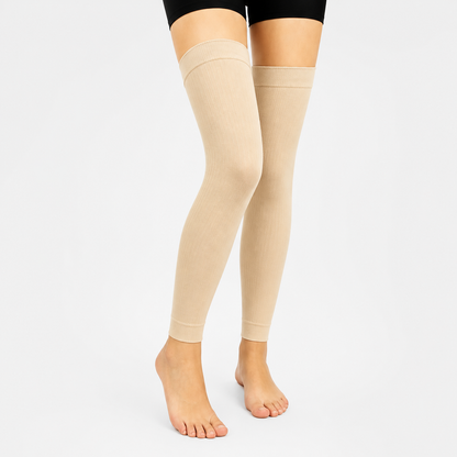 Plusock Solid Color Thigh High Compression Sleeves(3 Pairs) - Nude - L/XL - image 1
