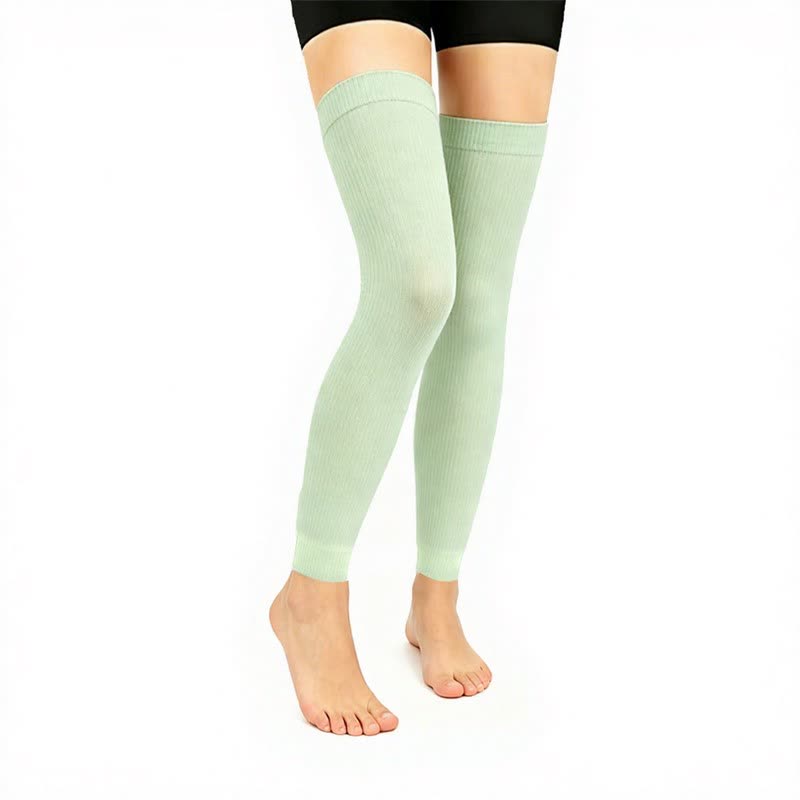 Plusock Green Polka Dots Thigh High Compression Sleeves(3 Pairs) - Light Green - L/XL - image 2