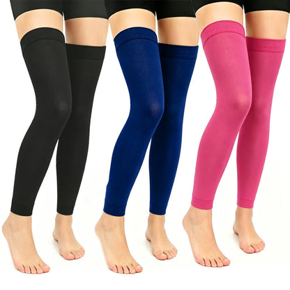 Plusock Rose Black Thigh High Compression Sleeves(3 Pairs) - Multicolor - L/XL - image 0
