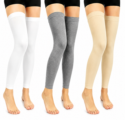 Plusock Solid Color Thigh High Compression Sleeves(3 Pairs) - Multicolor - L/XL - image 0
