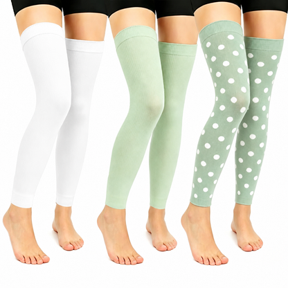 Plusock Green Polka Dots Thigh High Compression Sleeves(3 Pairs) - Multicolor - L/XL - image 0