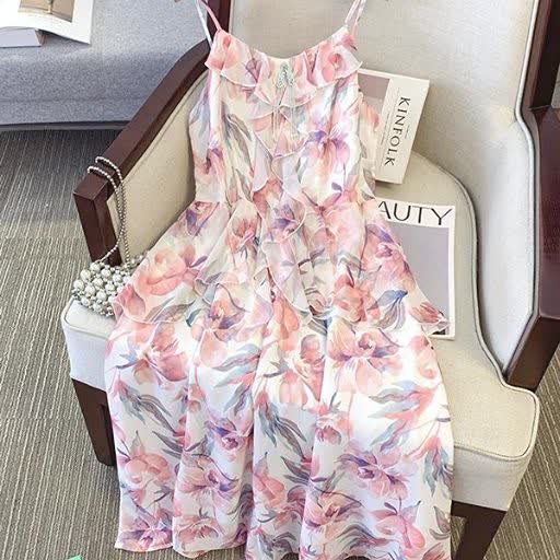 Plusock Plus Size Sheer Cardigan Lightweight Floral Ruffle V-Neck Summer Dress Set - image 5