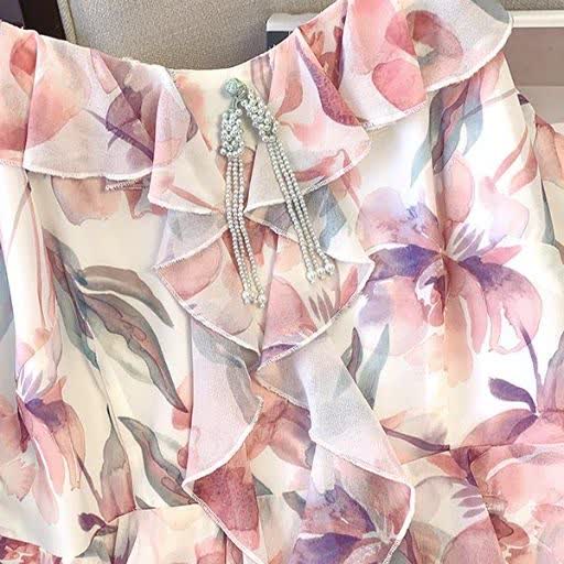 Plusock Plus Size Sheer Cardigan Lightweight Floral Ruffle V-Neck Summer Dress Set - image 8
