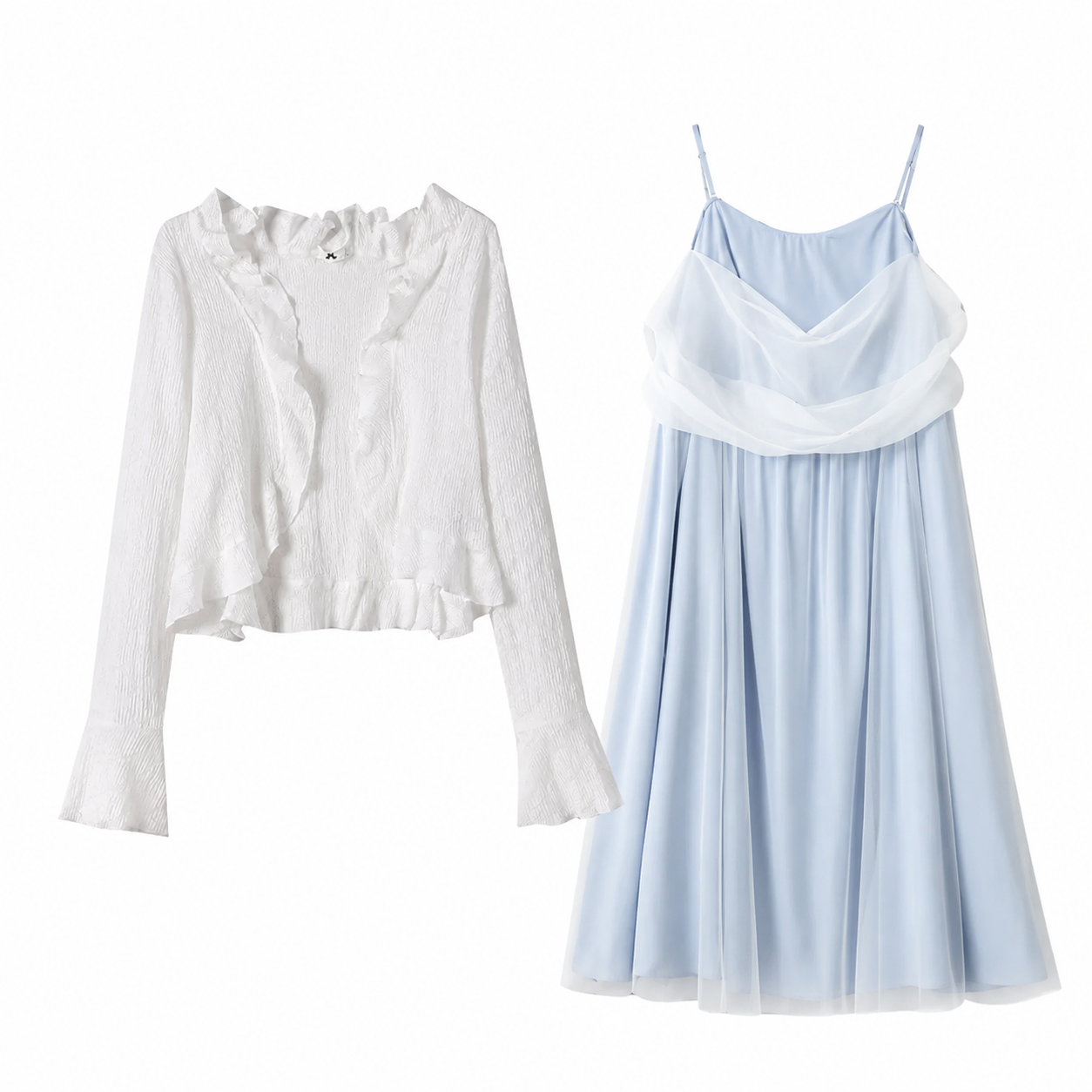 Plusock Plus Size Empire Waist Fit and Flare A Line Lightweight Summer Dress Set - 2Pcs Set - 6XL - image 0