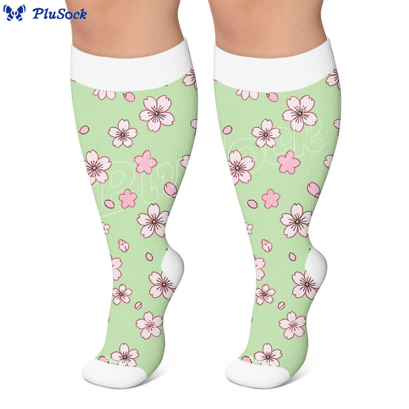 Plusock Plus Size Strawberry Daisy Compression Socks - image 5