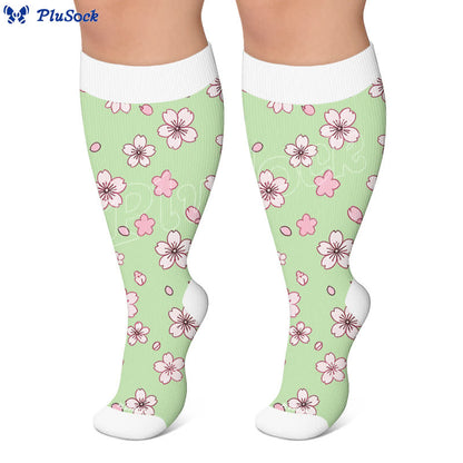 Plusock Plus Size Strawberry Daisy Compression Socks - image 5