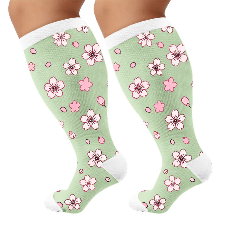 Plusock Plus Size Strawberry Daisy Compression Socks - image 9