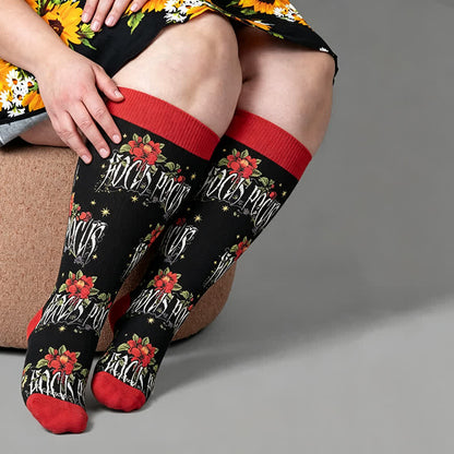 Plusock Plus Size Halloween Spider Compression Socks - Red - 4XL - image 2