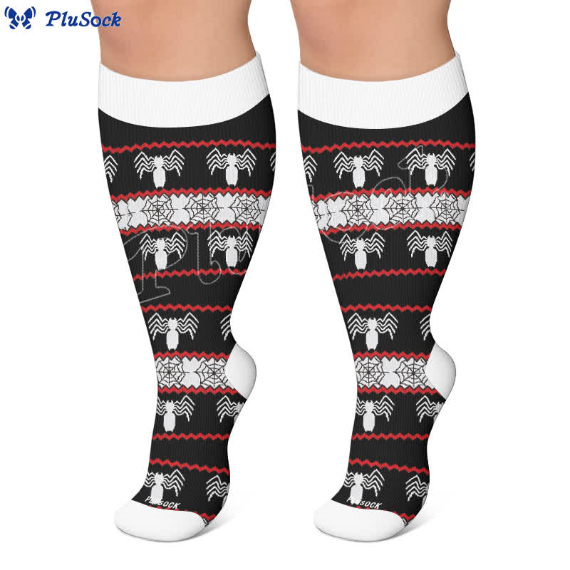 Plusock Plus Size Halloween Spider Compression Socks - image 4