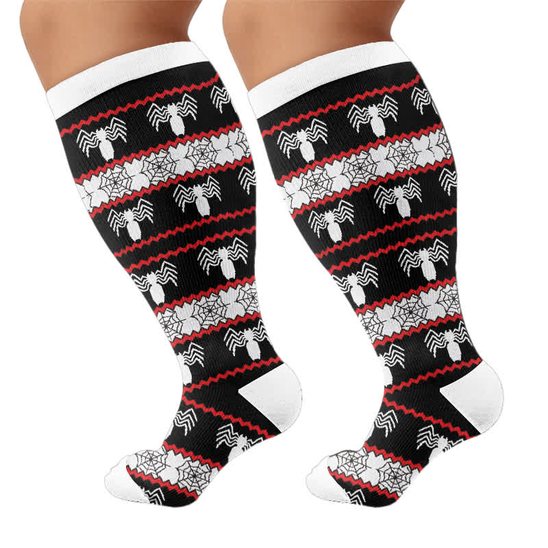 Plusock Plus Size Halloween Spider Compression Socks - image 8