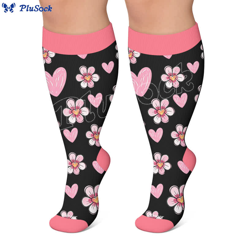 Plusock Plus Size Daisy Bloom Compression Socks - image 5