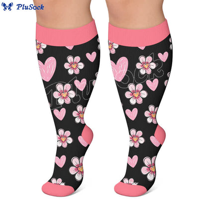 Plusock Plus Size Daisy Bloom Compression Socks - image 5