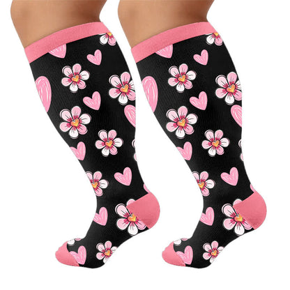 Plusock Plus Size Daisy Bloom Compression Socks - image 9