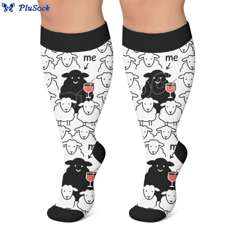 Plusock Plus Size Sheep Compression Socks - image 4