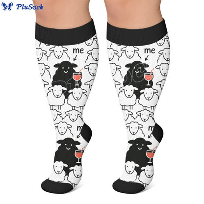 Plusock Plus Size Sheep Compression Socks - image 4