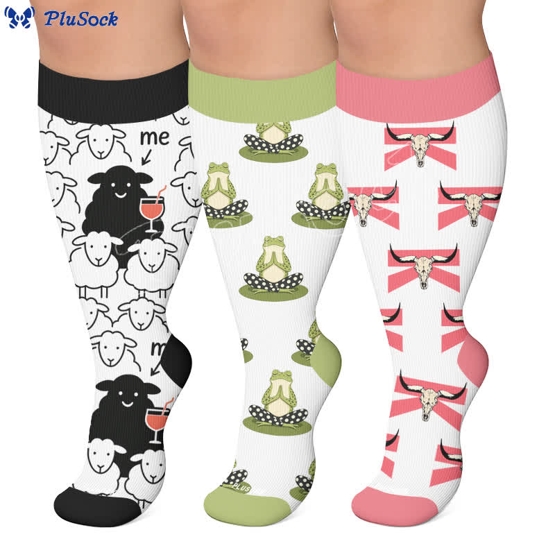 Plusock Plus Size Sheep Compression Socks - image 0