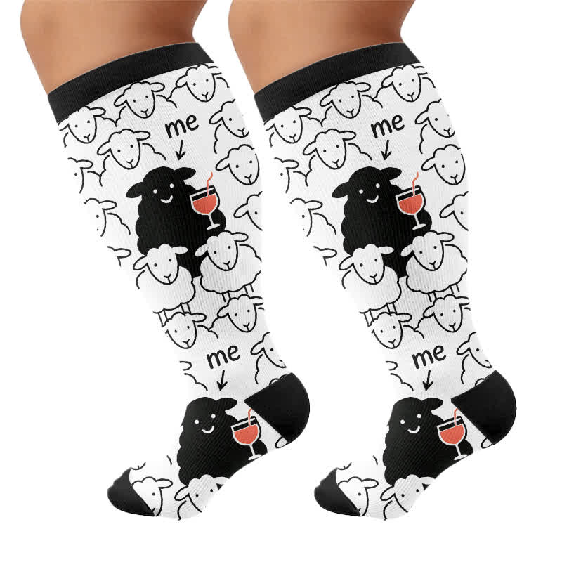 Plusock Plus Size Sheep Compression Socks - image 8