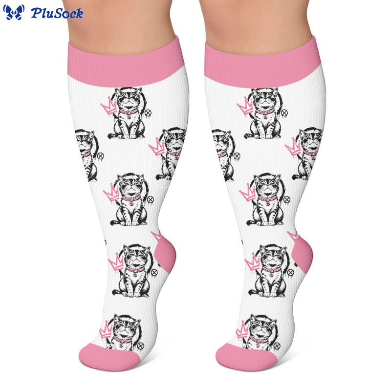 Plusock Plus Size Crown Cat Compression Socks - image 6