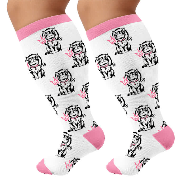 Plusock Plus Size Crown Cat Compression Socks - image 10