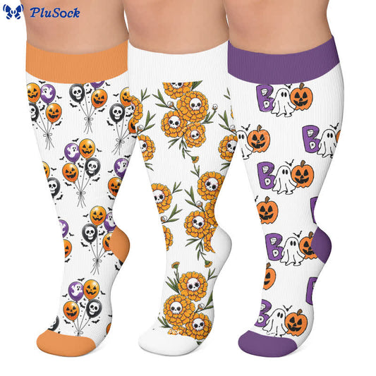 Plusock Plus Size Spooky Balloon Compression Socks - image 0