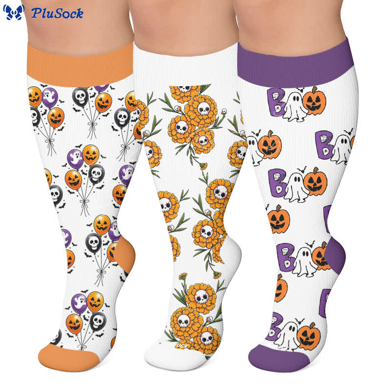 Plusock Plus Size Spooky Balloon Compression Socks - image 0