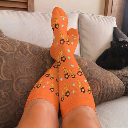 Plusock Plus Size Floral Smile Compression Socks - image 3