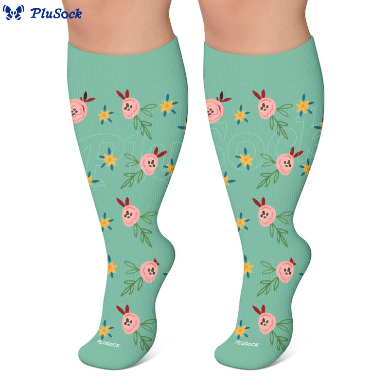 Plusock Plus Size Floral Smile Compression Socks - image 6