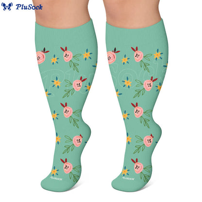 Plusock Plus Size Floral Smile Compression Socks - image 6