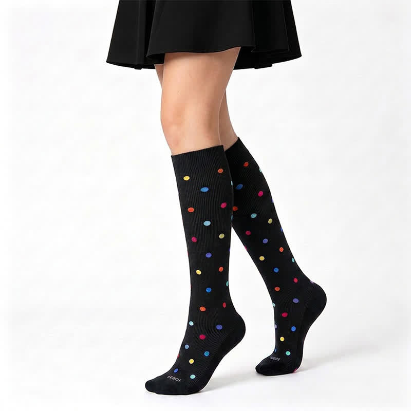 Plusock Polka-Dot Compression Socks(3 Pairs) - image 1
