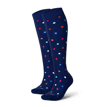 Plusock Polka-Dot Compression Socks(3 Pairs) - Navy Blue - L/XL - image 13