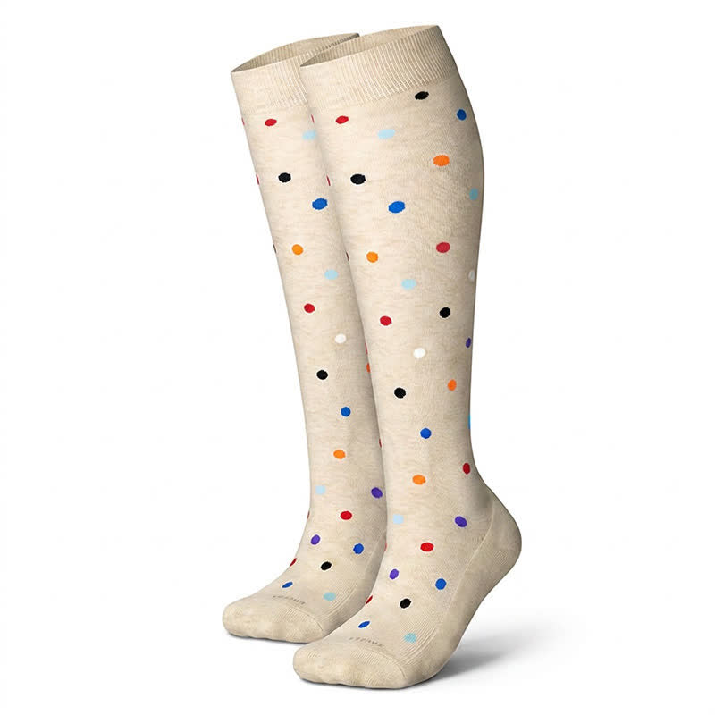 Plusock Polka-Dot Compression Socks(3 Pairs) - Apricot - L/XL - image 9