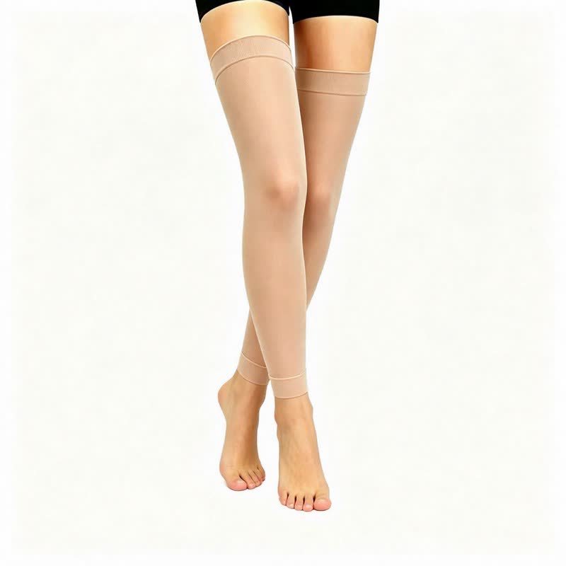Plusock Footless Thigh High Compression Sleeves(3 Pairs) - Nude - L/XL - image 1