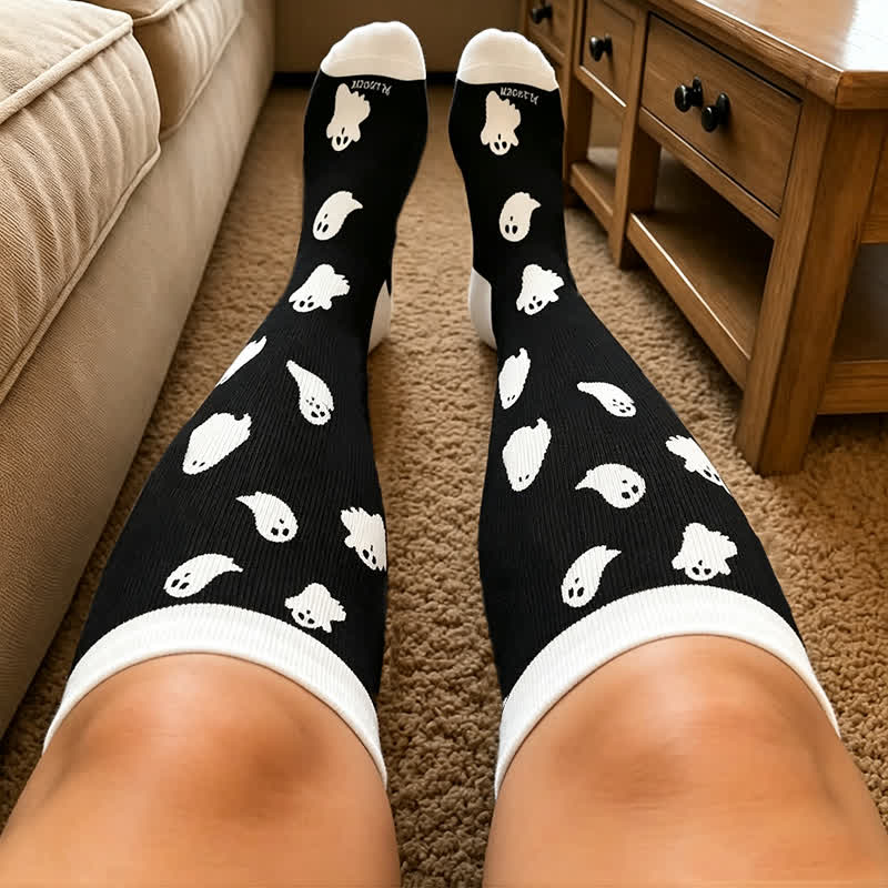 Plusock Plus Size Purranormal Pumpkin Night Compression Socks - image 3
