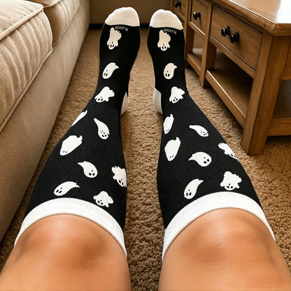 Plusock Plus Size Purranormal Pumpkin Night Compression Socks - image 3