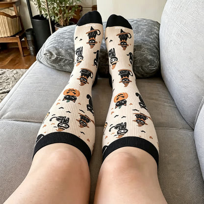 Plusock Plus Size Purranormal Pumpkin Night Compression Socks - image 2