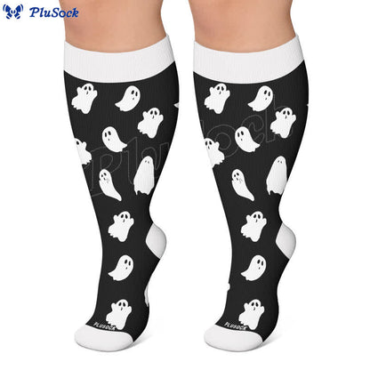 Plusock Plus Size Purranormal Pumpkin Night Compression Socks - image 6