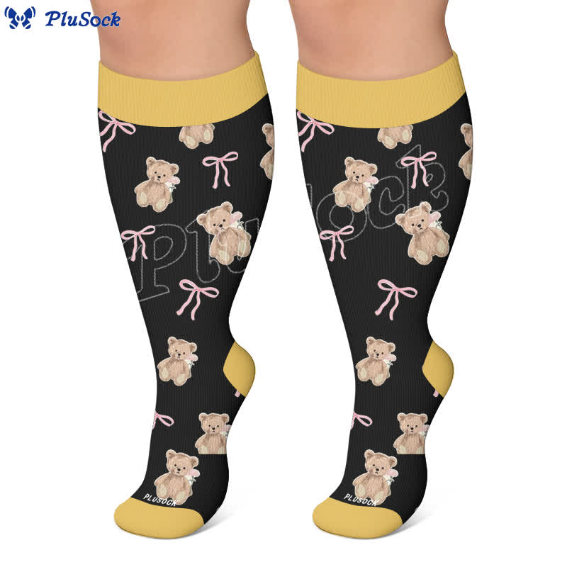 Plusock Plus Size Navy Bunny Compression Socks - image 5