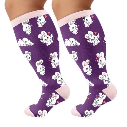 Plusock Plus Size Navy Bunny Compression Socks - image 10