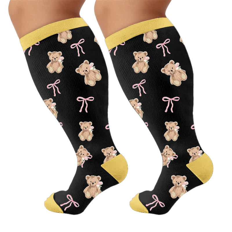 Plusock Plus Size Navy Bunny Compression Socks - image 9