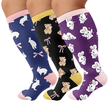 Plusock Plus Size Navy Bunny Compression Socks - image 7